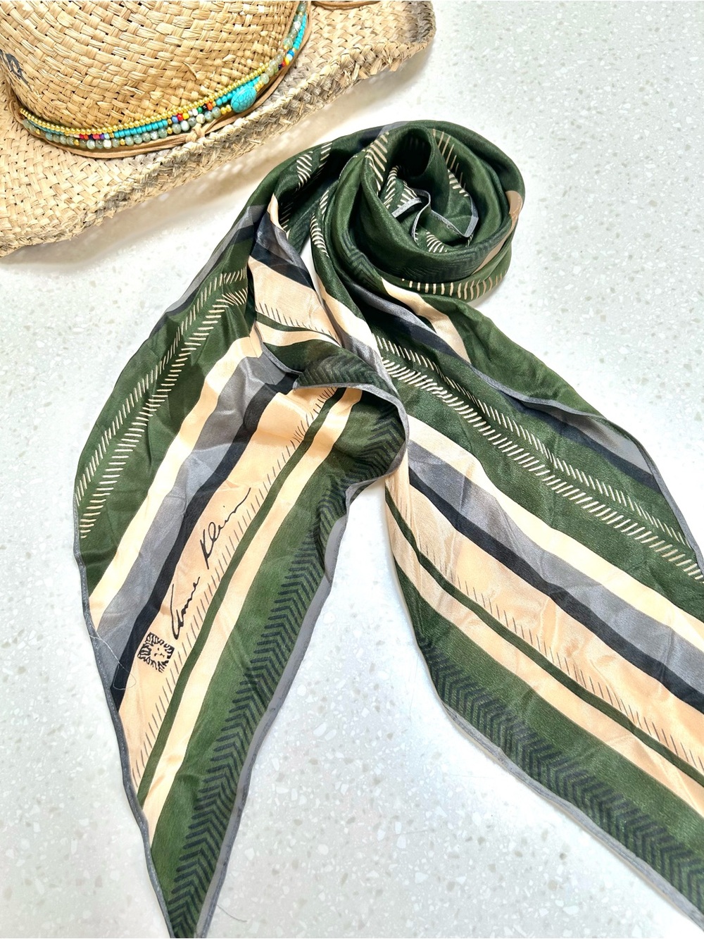 Anne Klein Silk Boho scarf/wrap w southwestern country vibe